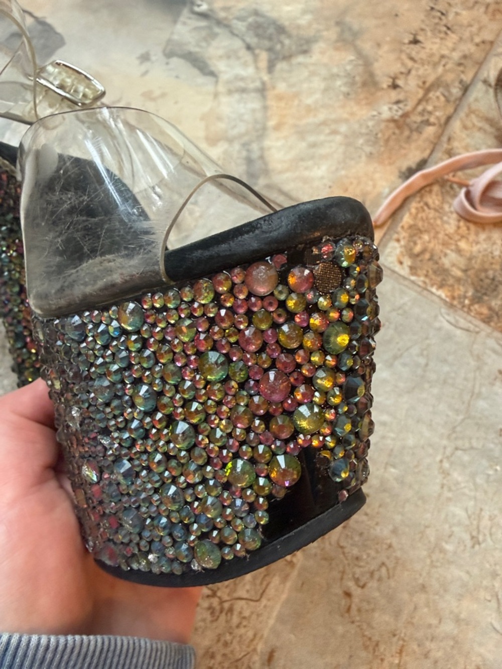 Crystal Rhinestone 6.5” Pleaser heels - Picture 2 of 3